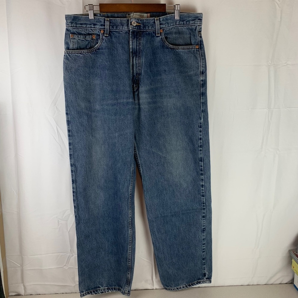 Levis 550 Relaxed Fit Jeans Mens 38x32 Blue Medium Wash Denim Y2K